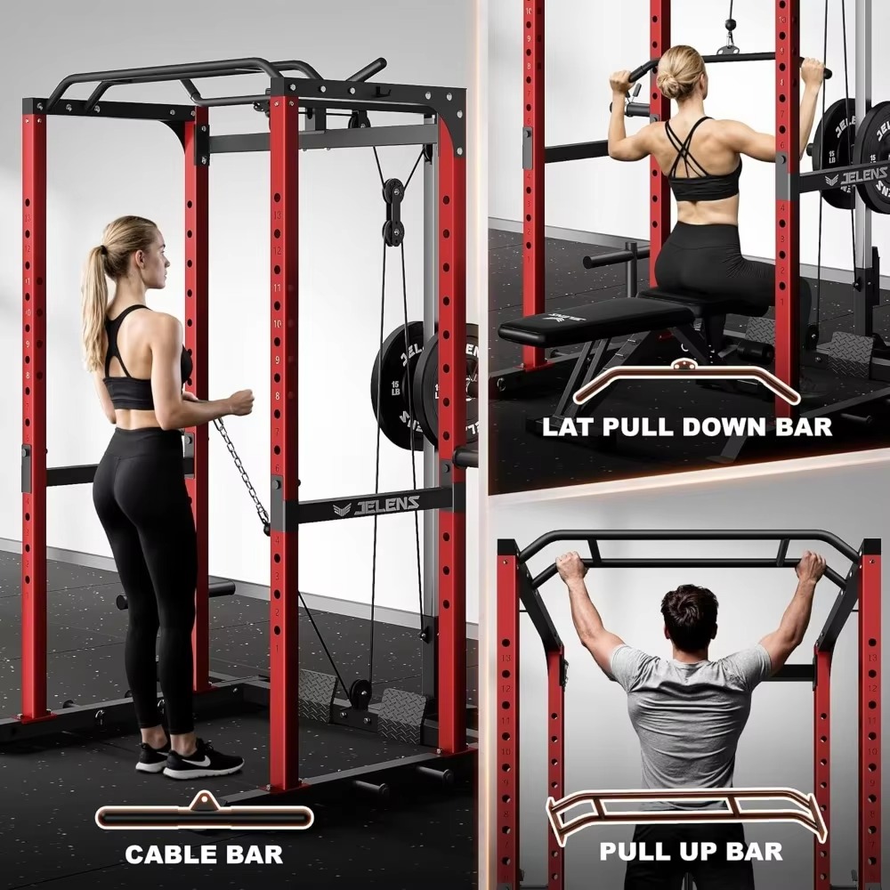Home Gym Equipment Set - S21 Power Cage Multi-Function Rack Adjustable