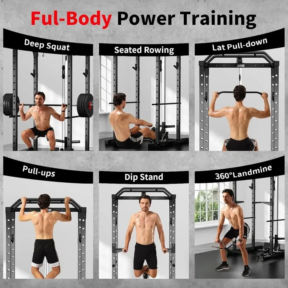 2000LBS Capacity Power Rack wi - Lat Pulldown Cable 评论和价格
