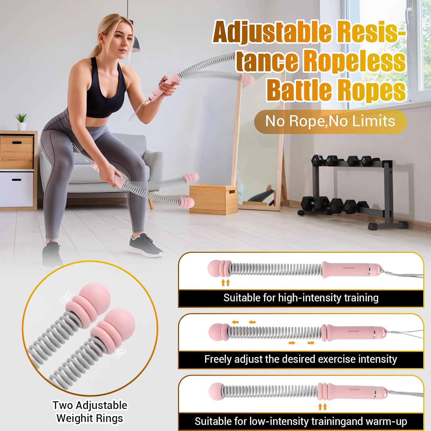 Portable Ropeless Battle Ropes - Home Gym Portable 评论和价格