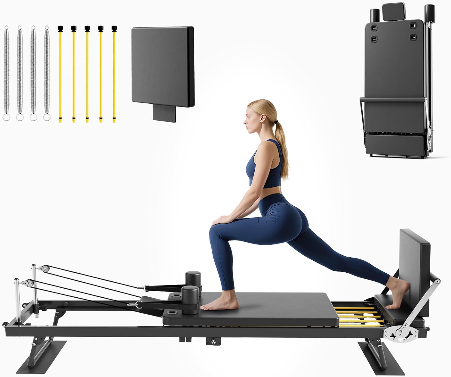 Foldable Pilates Reformer Mach - Leg Home Gym Workout 评论和价格