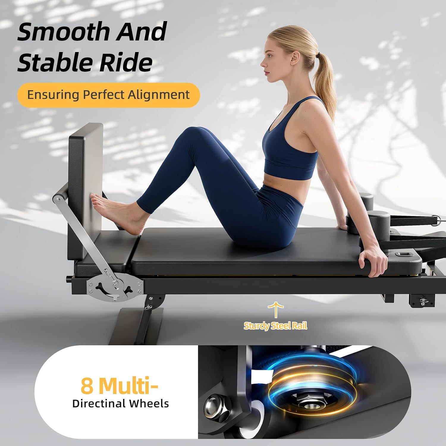 Foldable Pilates Reformer Mach - Leg Home Gym Workout 评论和价格